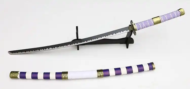 沃野海贼王索隆刀黑刀秋水二三代鬼彻和道阎魔索隆三刀合金三代鬼彻