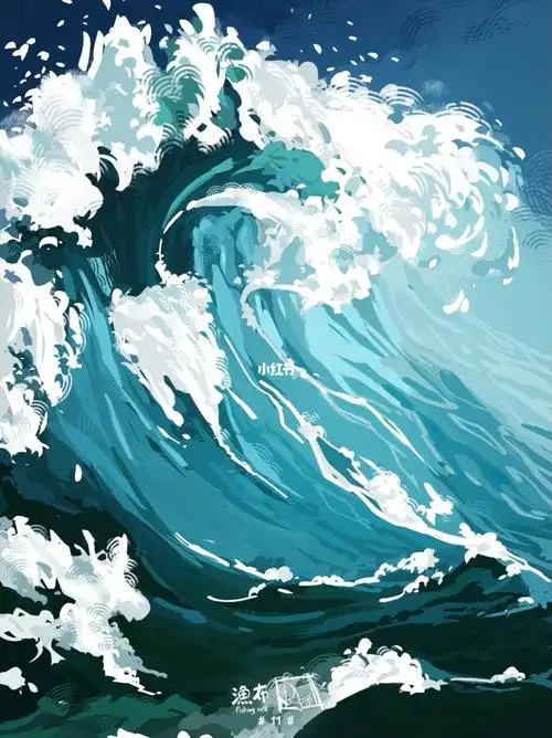 板绘速涂过程海浪