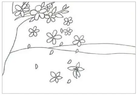 儿童美术飘落的花瓣怎么画