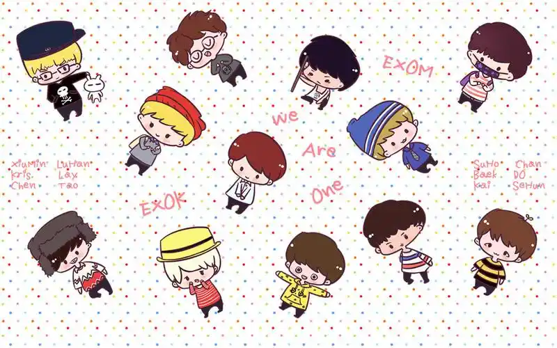 请标上这十二只的名字(exo)