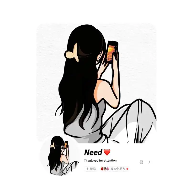 手绘背影头像合集#女生头像 #不露脸头像 #高冷头像 #优质 - 抖音