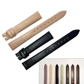 手表带外贸爆款14mm现货舒适表带牛皮耐用表配件牌子适用高贵女式