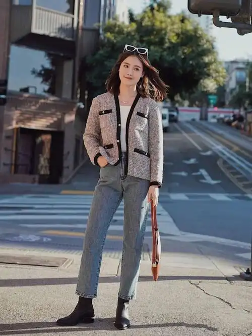 蓝色牛仔裤的n种搭配,每一种都优雅时尚又减龄,闭眼入手不出错