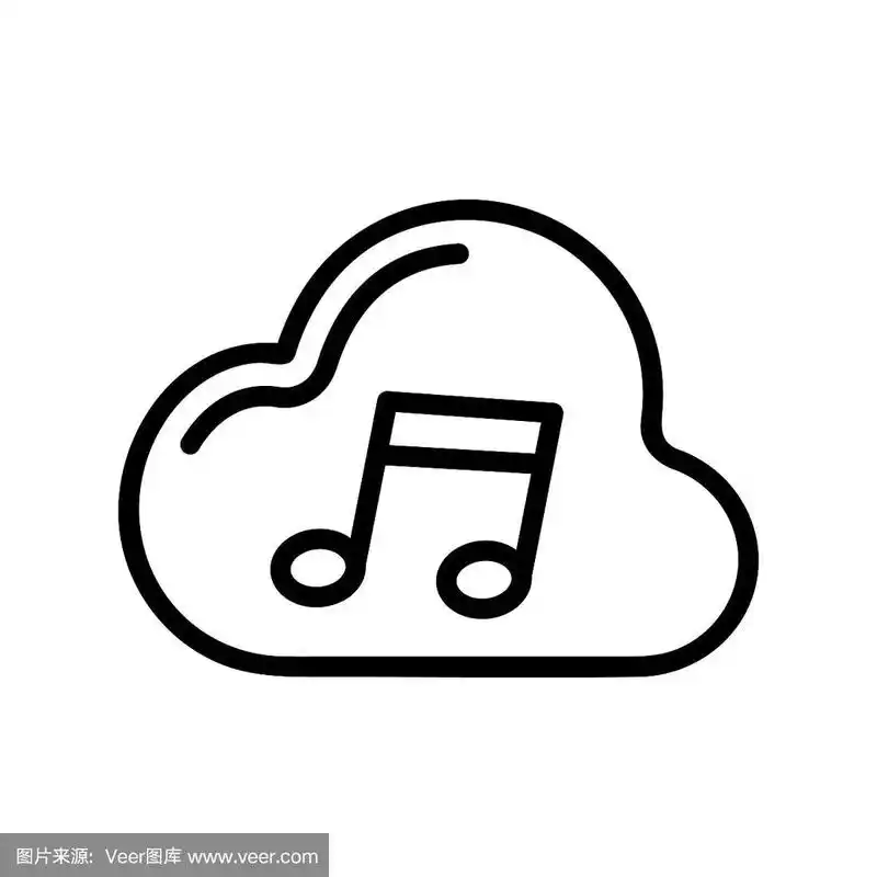 音乐库图标向量.孤立轮廓符号插图