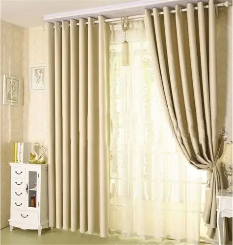 liminos崃梦诺斯高档遮光窗帘打孔式单片 单面光纯色遮光布-米色(250*