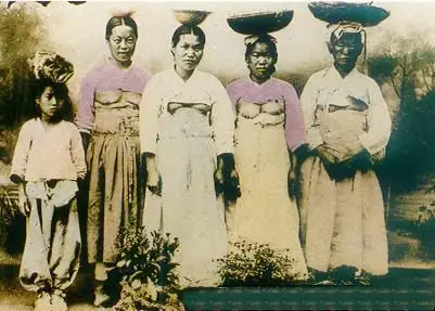 先来一张韩国历史上的妇女画像   这是正宗的韩国传统服饰