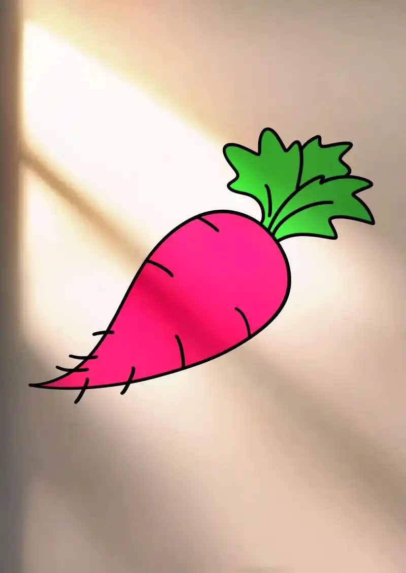 胡萝卜简笔画怎么画?简单画个胡萝卜送给你属兔的朋友吧!##胡 - 抖音