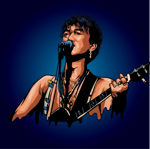 黄家驹手绘头像插画!