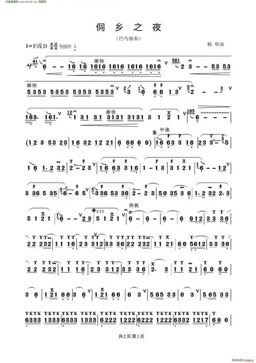 侗乡之夜巴乌独奏