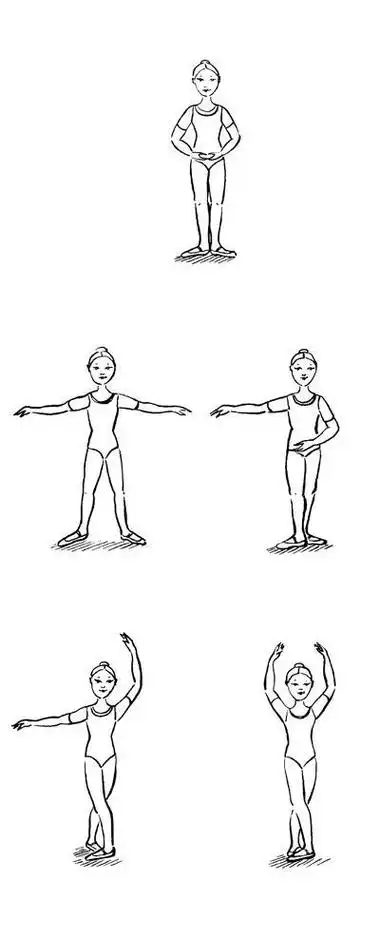 舞蹈七位手基本动作简笔画