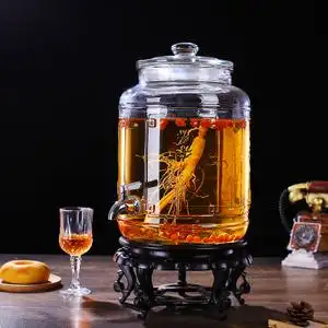 大号广口泡酒玻璃瓶带龙头 人参酒瓶泡酒瓶酒桶酒罐酒坛子密封罐