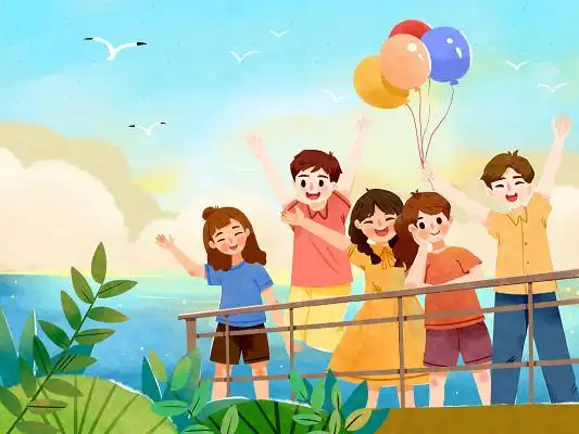 卡通手绘五四青年节青年原创插画素材