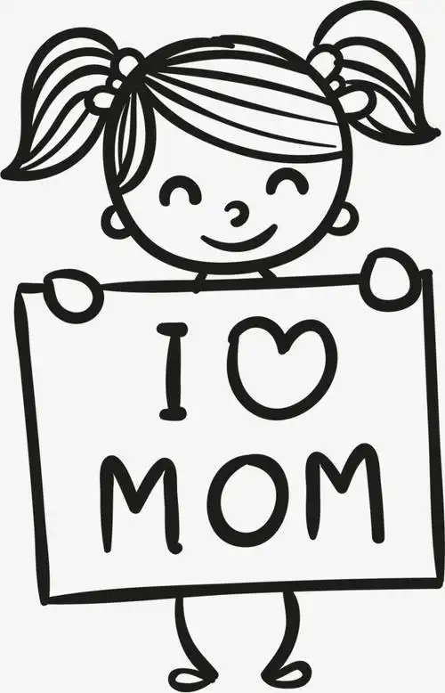 感恩母亲海报简笔画