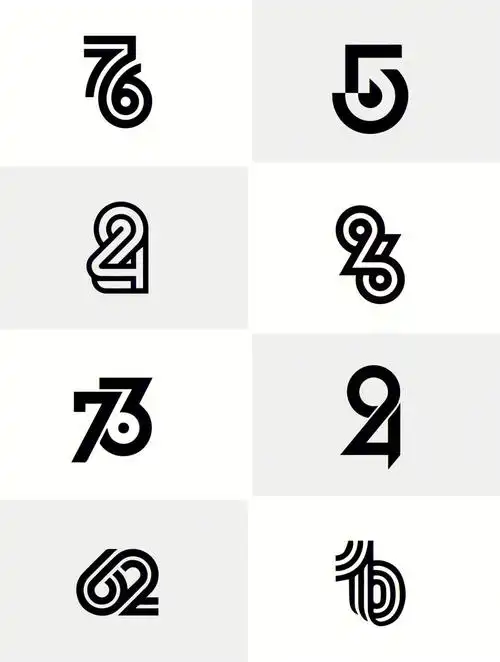 logo设计数字的创意艺术简约抽象