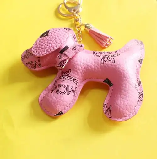 汽车钥匙挂件 欧洲奢侈韩国品牌mcm小狗装饰挂扣钥匙扣富贵狗挂饰