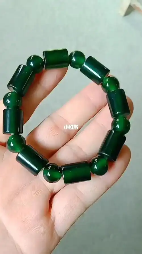 泰山碧玉手串泰山玉手链卡10mm