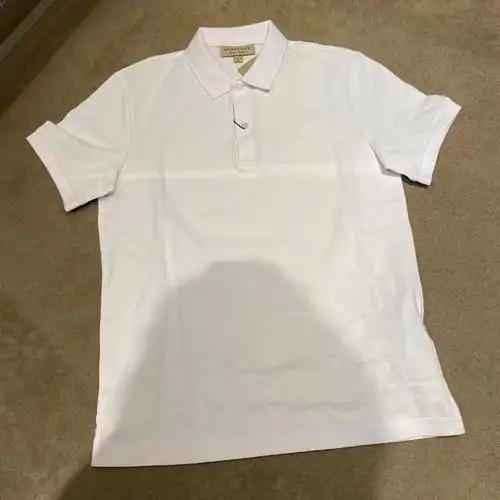 burberry巴宝莉男士经典百搭商务休闲白色短袖polo衫