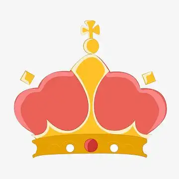 卡通角色扮演国王的皇冠