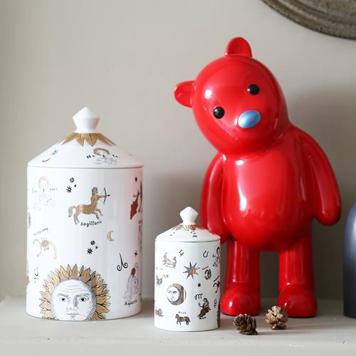 红色小熊样板间儿童房摆件售楼处书柜动物摆设女孩房桌面玩偶手办