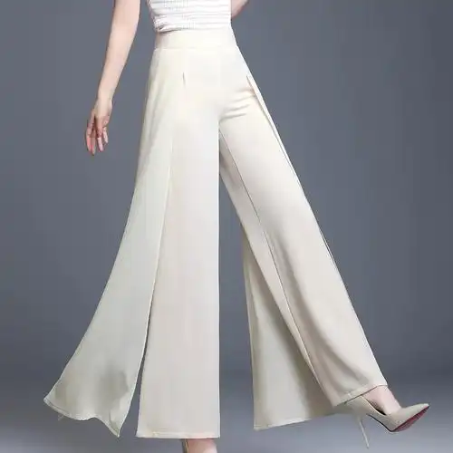 雪纺高腰阔腿裤夏季新款女显瘦气质洋气裤裙宽松轻熟风飘逸跳舞裤