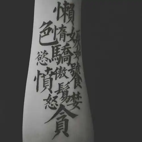 hixc 纹身贴文字纹身贴男逼真防水手臂中文汉字社会霸气花臂个性刺青