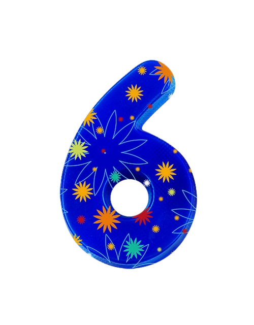 数字6毛笔质感png书法精致立体艺术字