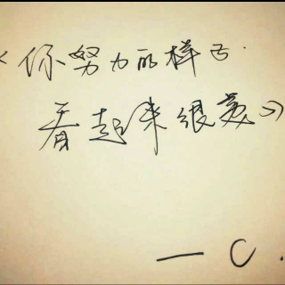 你努力的样子,看起来很美