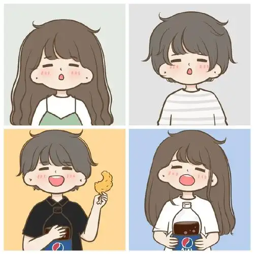 一组超可爱的卡通情侣头像,点91的小姐姐爆瘦10斤.#女生头像