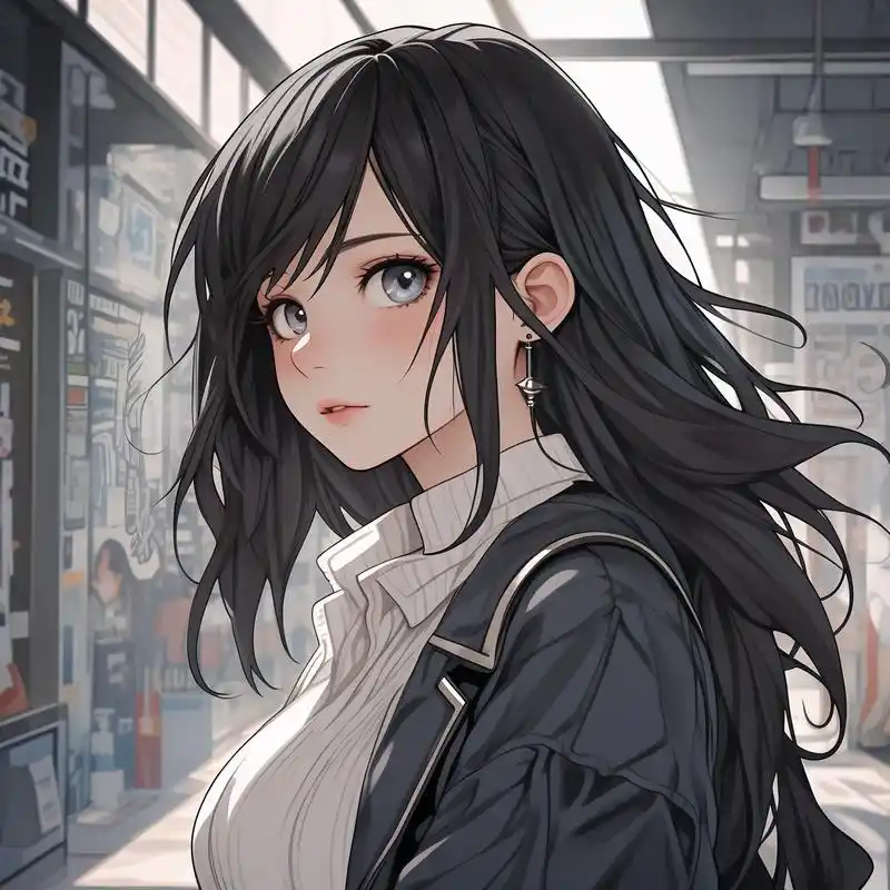 9369♀15长发高冷霸气女生漫画头像78