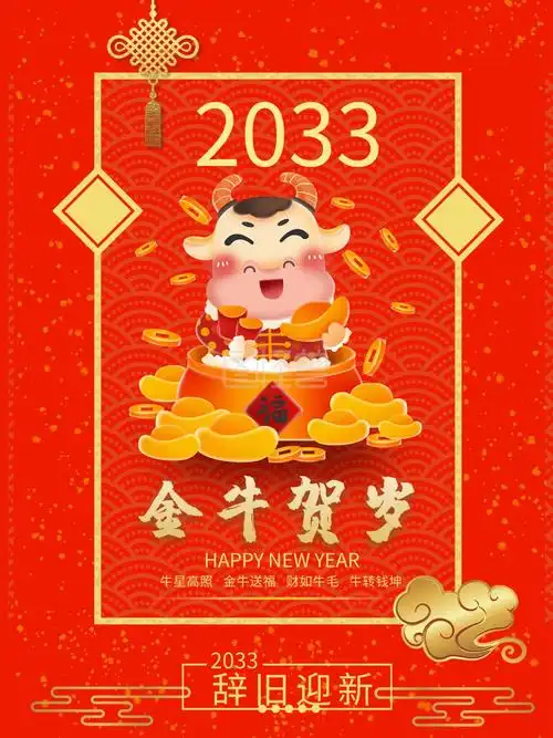 2021牛年贺岁祝福海报