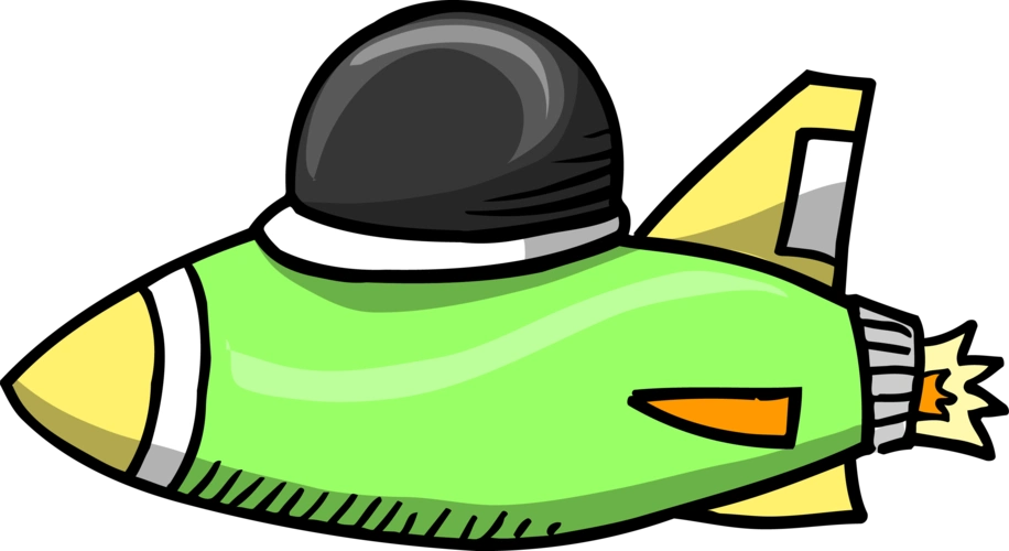 卡通线条航天宇航员飞船矢量图免抠元素