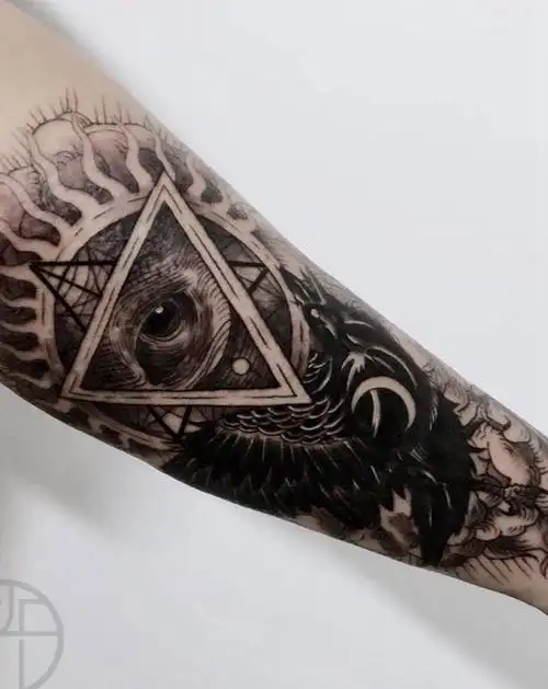 上帝之眼纹身图片_手臂纹身图案