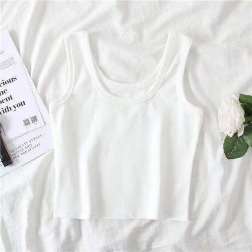 kahtop2024夏新款短款吊带白色背心女紧身内搭上衣外穿欧美辣妹打底