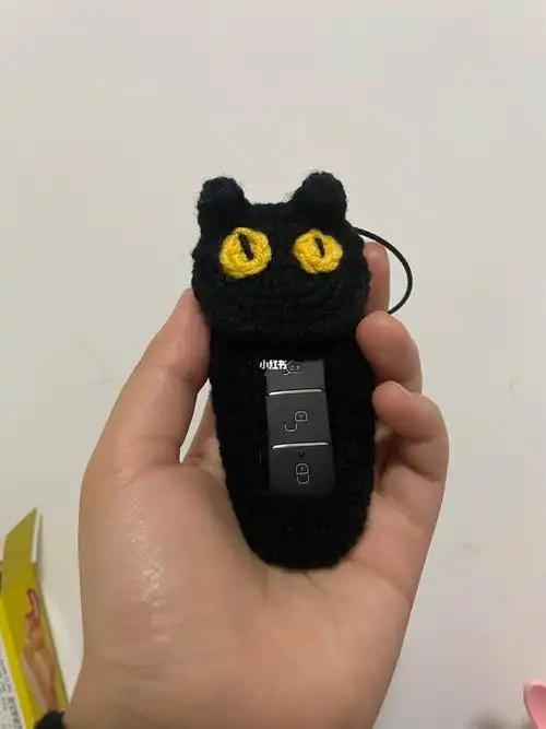 黑猫车钥匙包钩织25100
