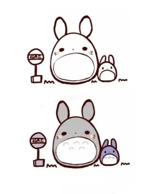 萌的龙猫简笔画