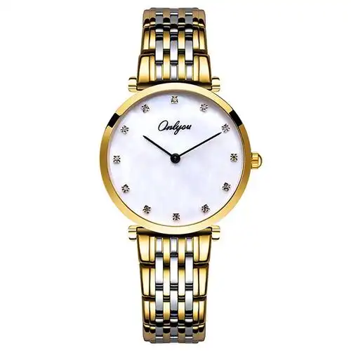 onlyou 2017女式休闲时尚手表钻石石英防水腕表