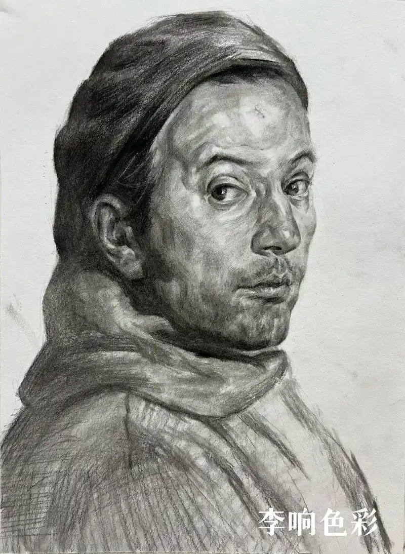 大师临摹.#图文伙伴计划 #素描头像 #美术生 #艺考集训  - 抖音