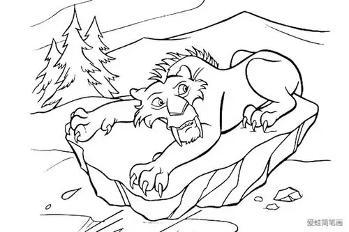 4张剑齿虎迪亚哥的简笔画图片