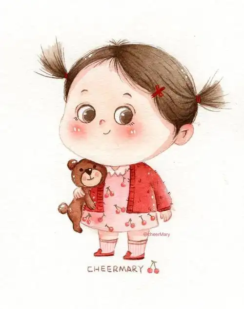 q版插画水彩人物萌宝头像