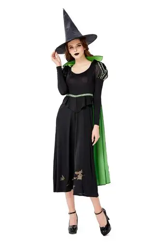 万圣节假两件套魔女游戏cosplay服气质立领女巫舞台演出服成人