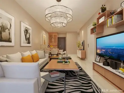 华润紫阳里现代简约客厅效果图
