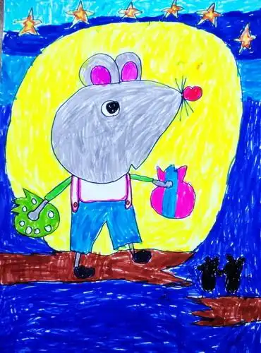 少儿书画作品-小老鼠/儿童书画作品小老鼠欣赏_中国少儿美术教育网