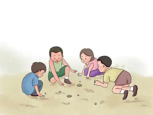 彩色卡通手绘复古儿时回忆六一儿童节弹弹珠元素png素材