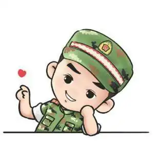 儿童彩色简笔画穿迷彩服的解放军