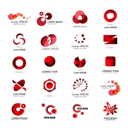 红色圆形logo设计