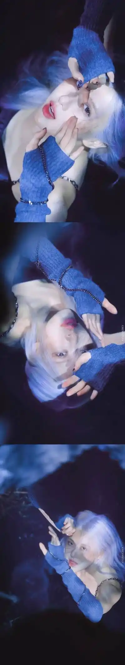 朴彩英壁纸蓝发