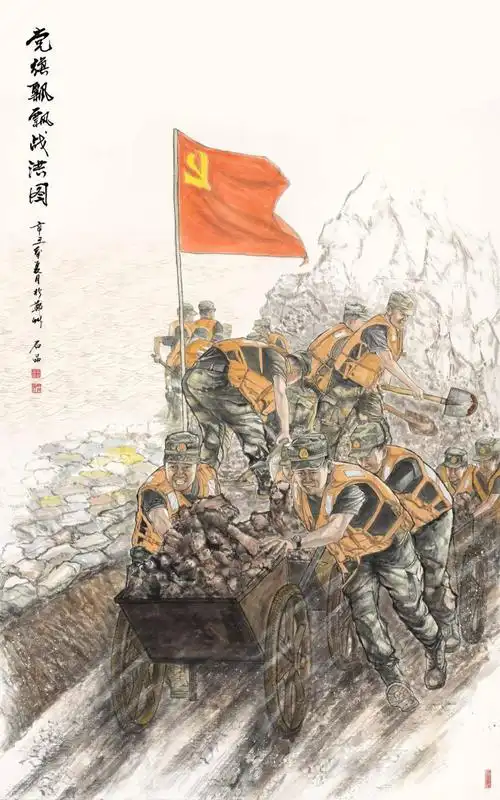 以艺抗灾,易斯顿美术人在行动_抗洪