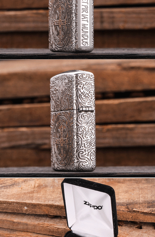 美国zippo芝宝打火机正版原装纯银精雕康斯坦丁煤油防风火机收藏之宝