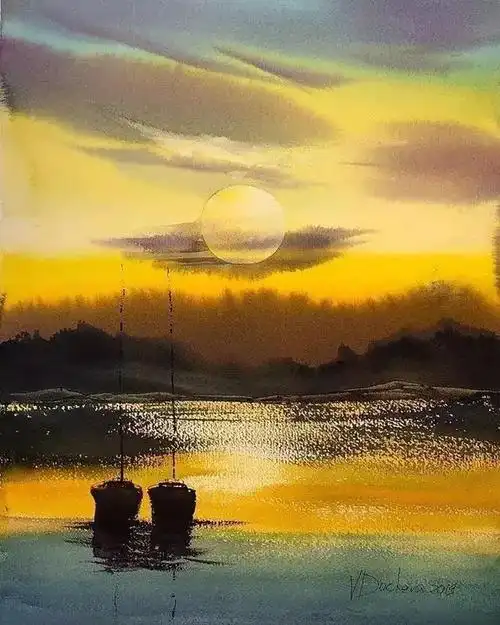 充满大意境的水彩画,梦幻而自带仙气!