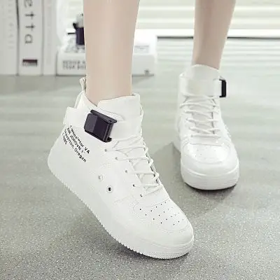 空军一号女鞋秋季透气高帮小白鞋女士白色运动板鞋女嘻哈潮鞋子